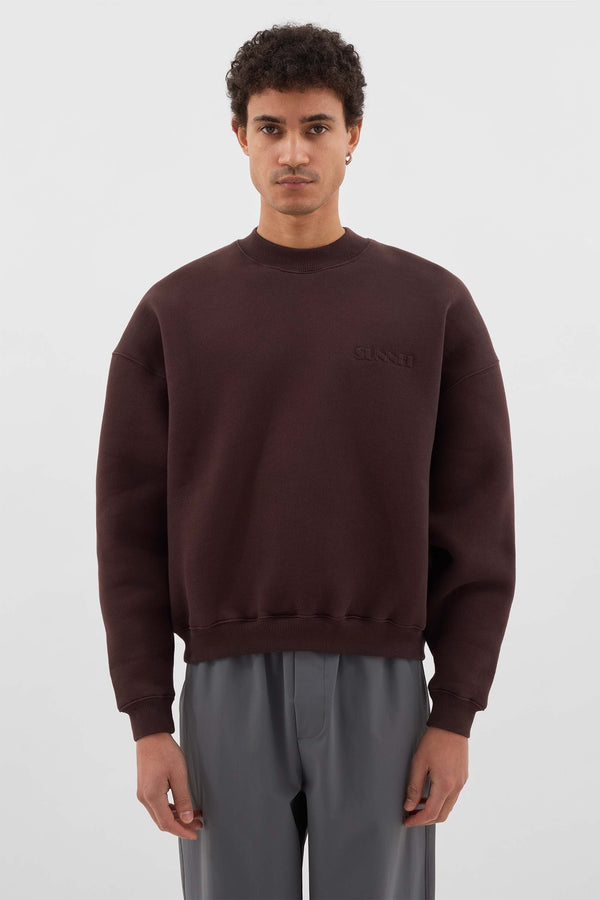 Sunnei CREWNECK SWEATSHIRT / Chocolate Plum