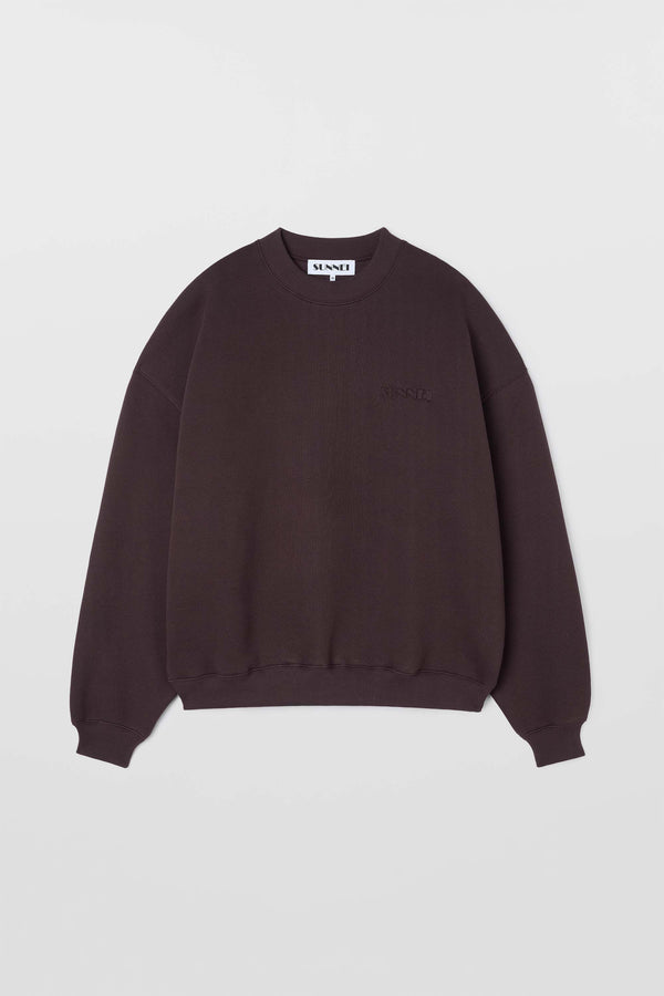 sunnei CREWNECK SWEATSHIRT / chocolate plum