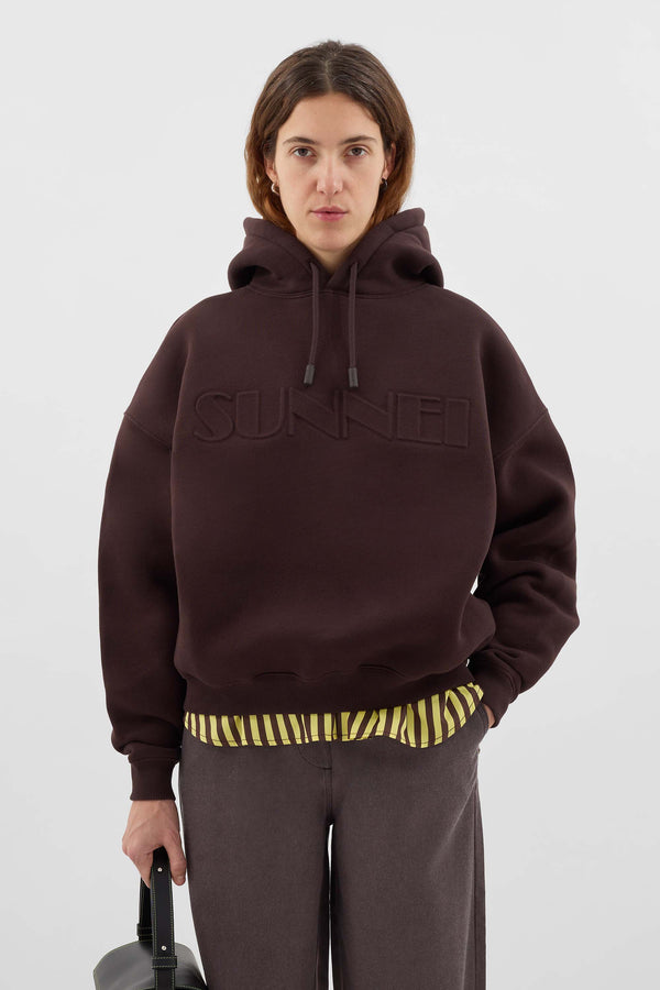 Sunnei DOUBLE HOODIE / Chocolate Plum
