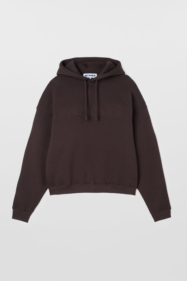 sunnei DOUBLE HOODIE / chocolate plum