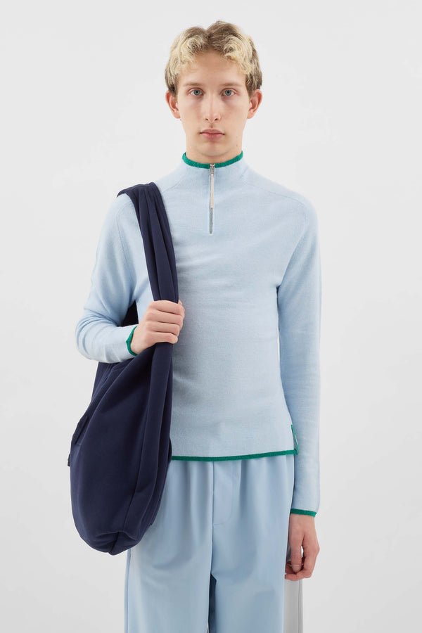 Sunnei FITTED LONGSLEEVE W ZIP / Alice Blue