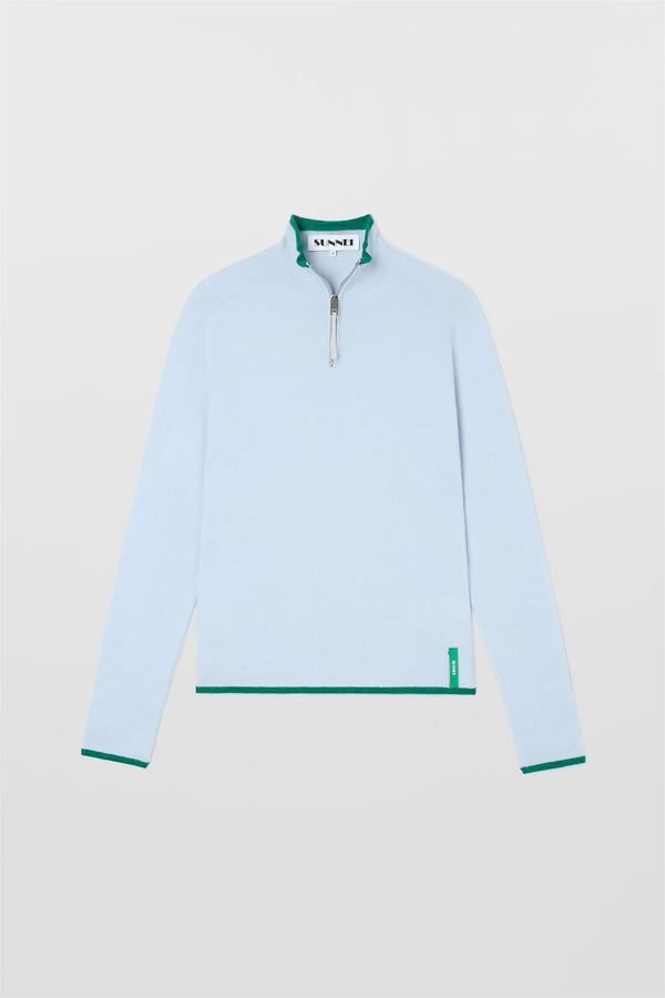 sunnei FITTED LONGSLEEVE W ZIP / alice blue