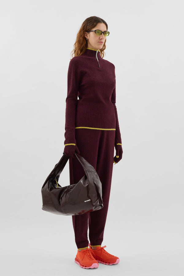 Sunnei FITTED LONGSLEEVE W ZIP / Burnt Aubergine