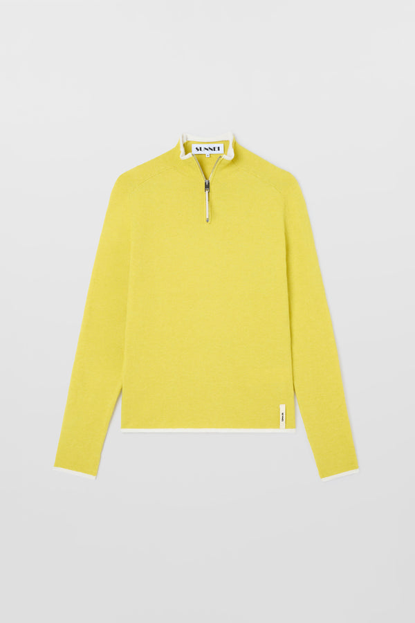sunnei FITTED LONGSLEEVE W ZIP / chartreuse