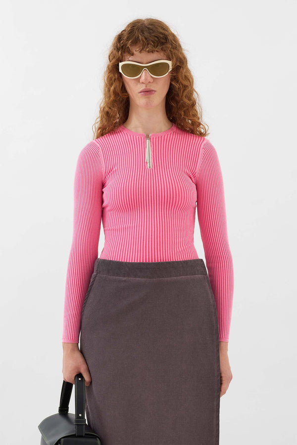Sunnei FITTED TOP W ZIP / Electric Pink