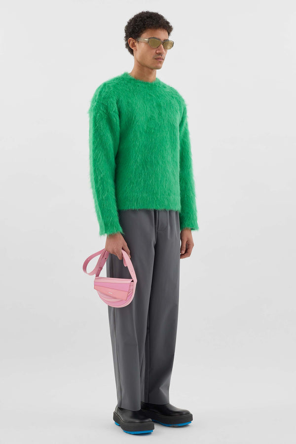 Sunnei HAIRY KNIT ROUND NECK SWEATER / Bright Green