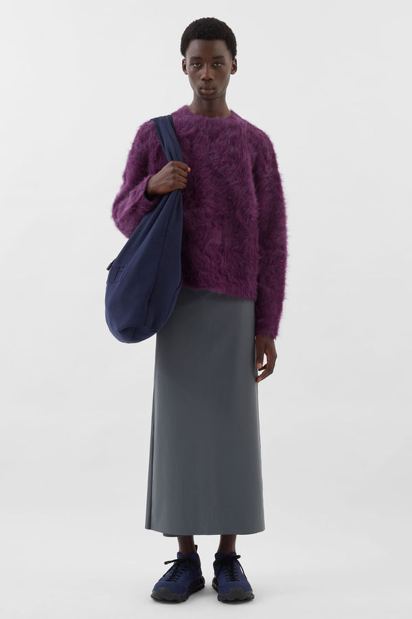 Sunnei HAIRY KNIT ROUND NECK SWEATER / Plum