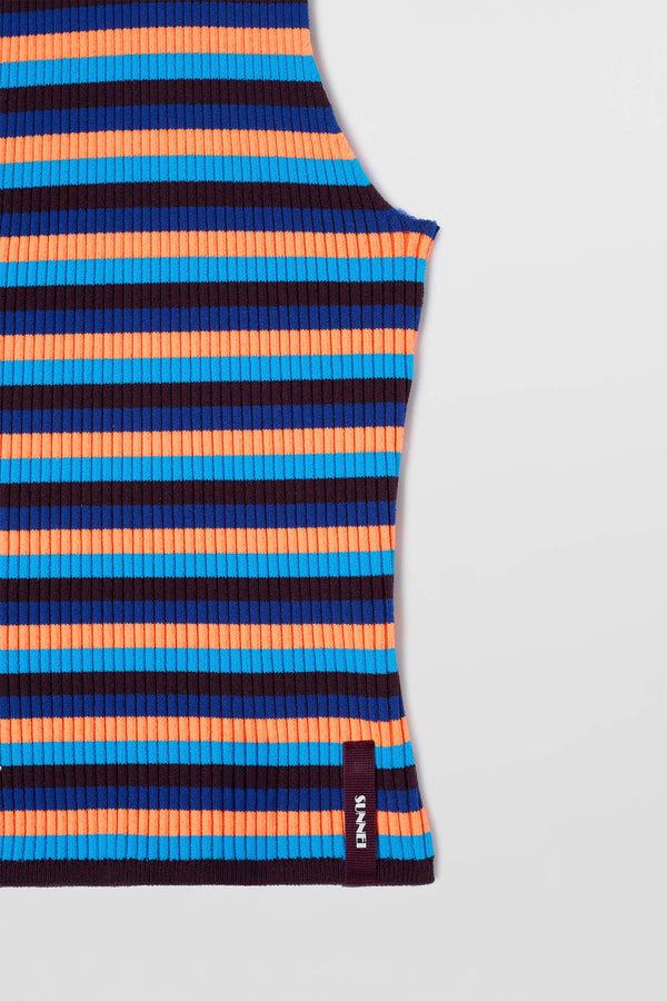 Sunnei HIGHNECK KNIT TANK TOP / Azure Stripes