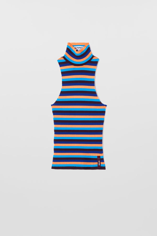 sunnei HIGHNECK KNIT TANK TOP / azure stripes