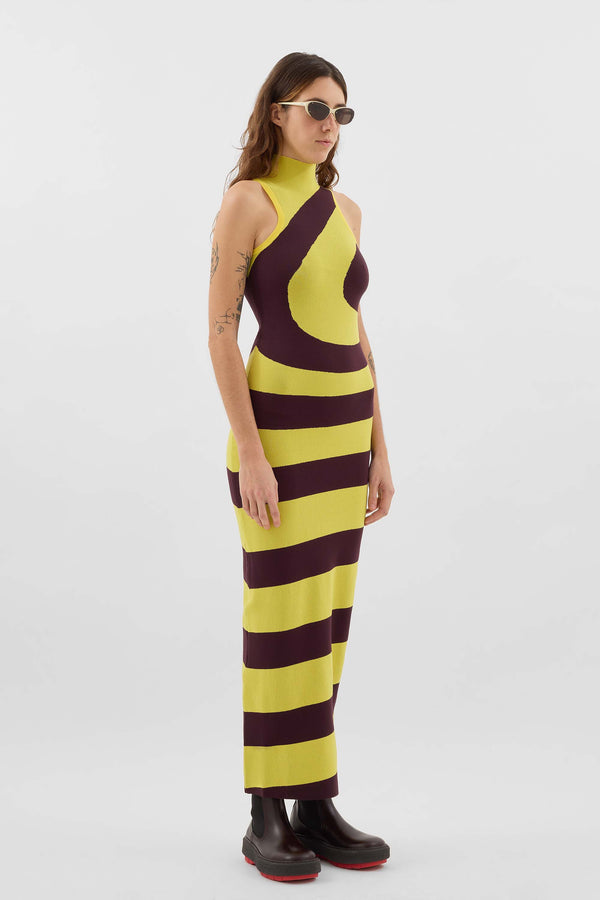 Sunnei HIGHNECK TANK KNIT DRESS SPIRAL