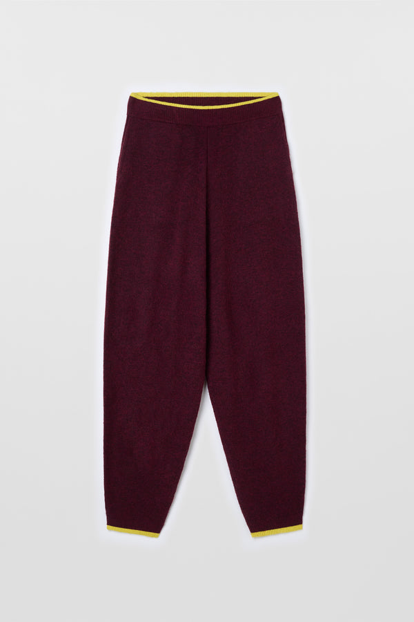 sunnei KNIT ELASTIC PANTS / burnt aubergine