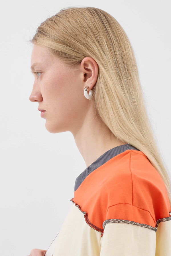 Sunnei MINI RUBBERIZED EARRINGS SILVER / White Glow