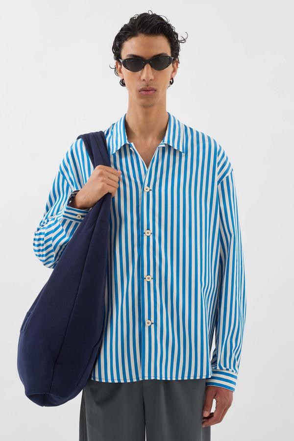 Sunnei OVER SHIRT / Bluette & Off White Stripes