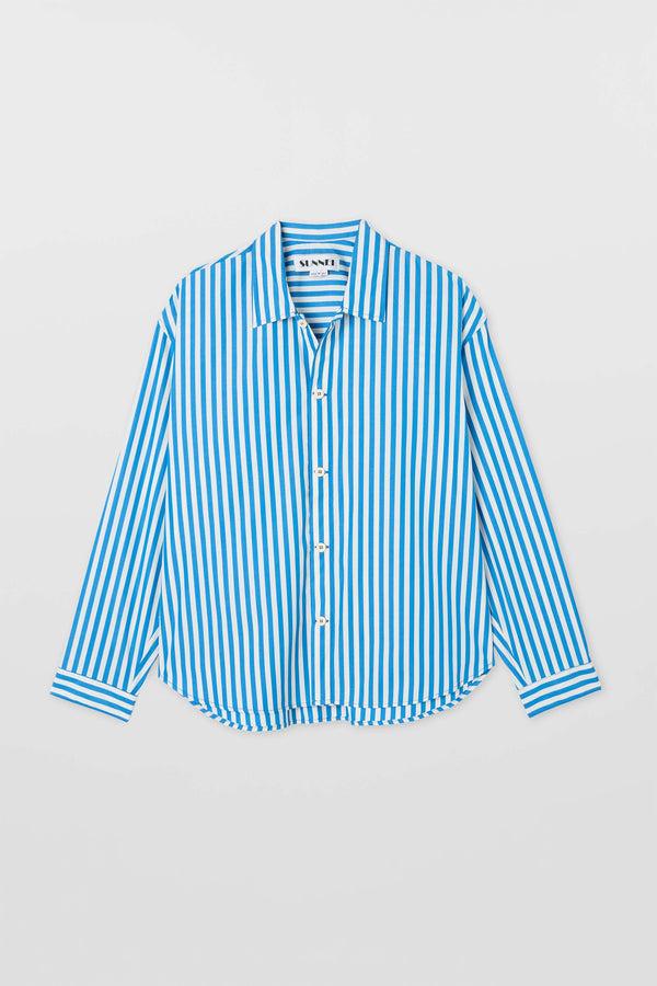 sunnei OVER SHIRT / bluette & off white stripes