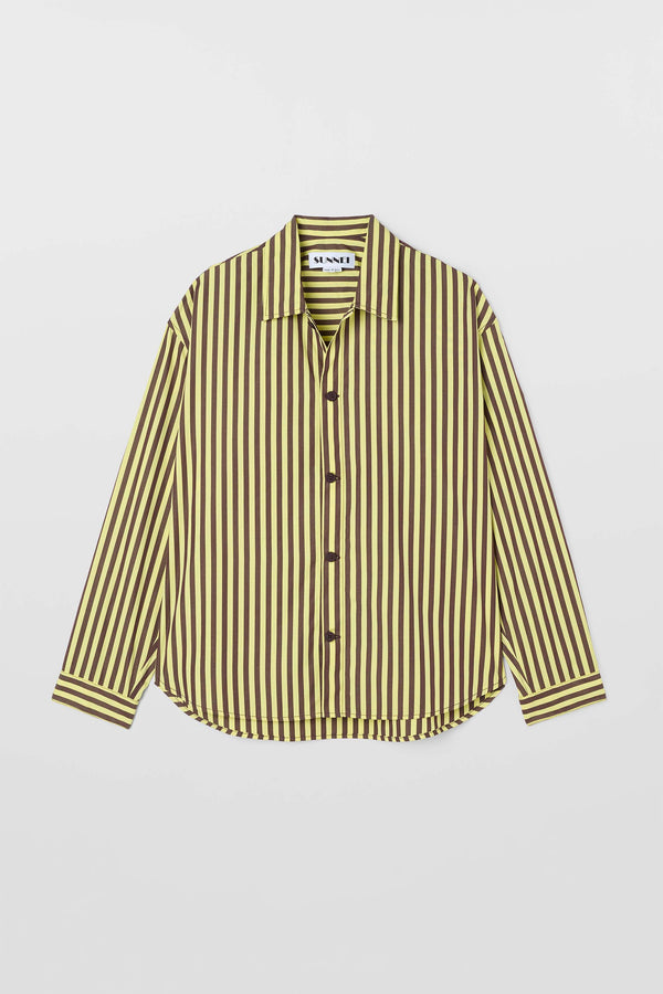 sunnei OVER SHIRT / burnt aubergine & yellow stripes
