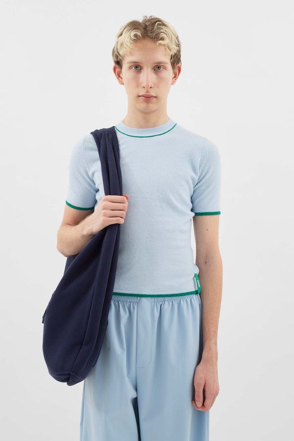 Sunnei SHORTSLEEVE KNIT TOP / Alice Blue