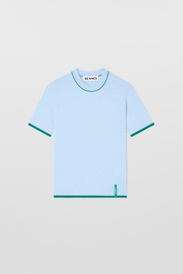 sunnei SHORTSLEEVE KNIT TOP / alice blue