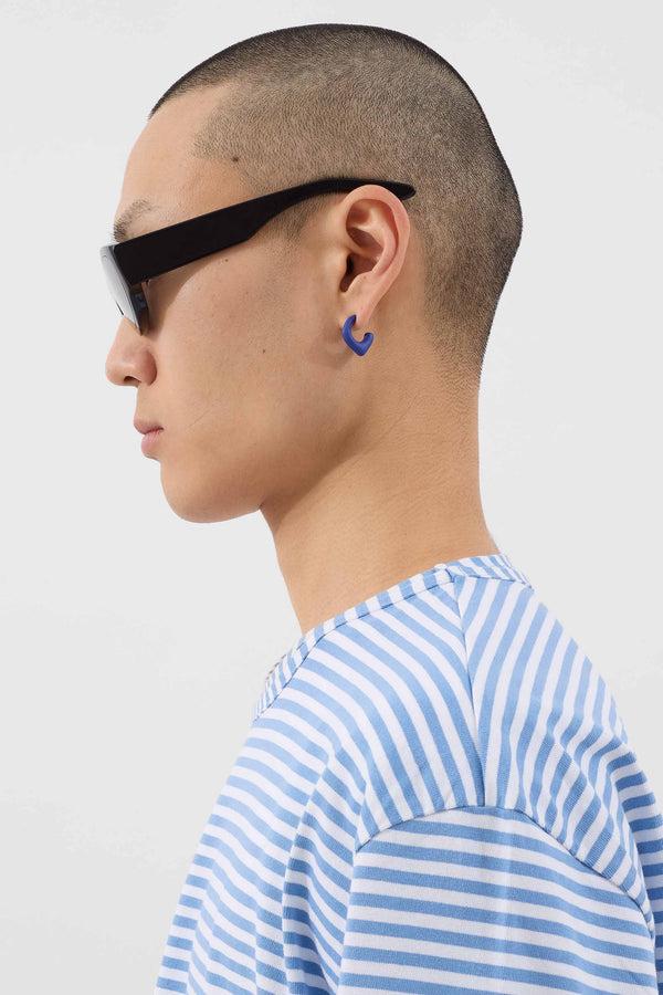 Sunnei SINGLE METALLIZED EARRING / Blue Matte