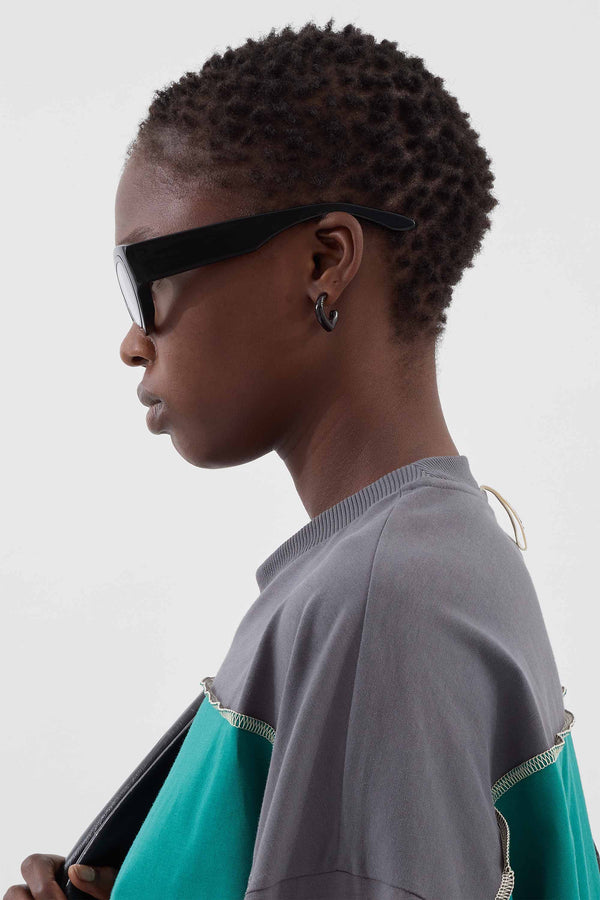 Sunnei SINGLE METALLIZED EARRING / Brown Shiny