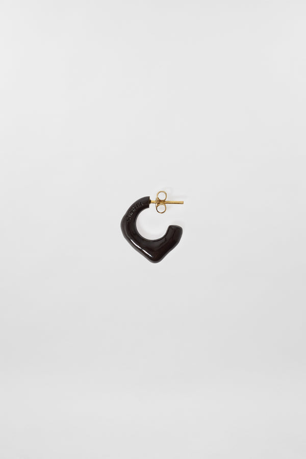 sunnei SINGLE METALLIZED EARRING / brown shiny