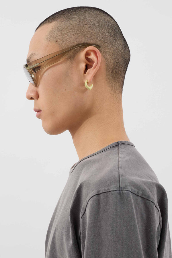 Sunnei SINGLE METALLIZED EARRING / Cream Shiny