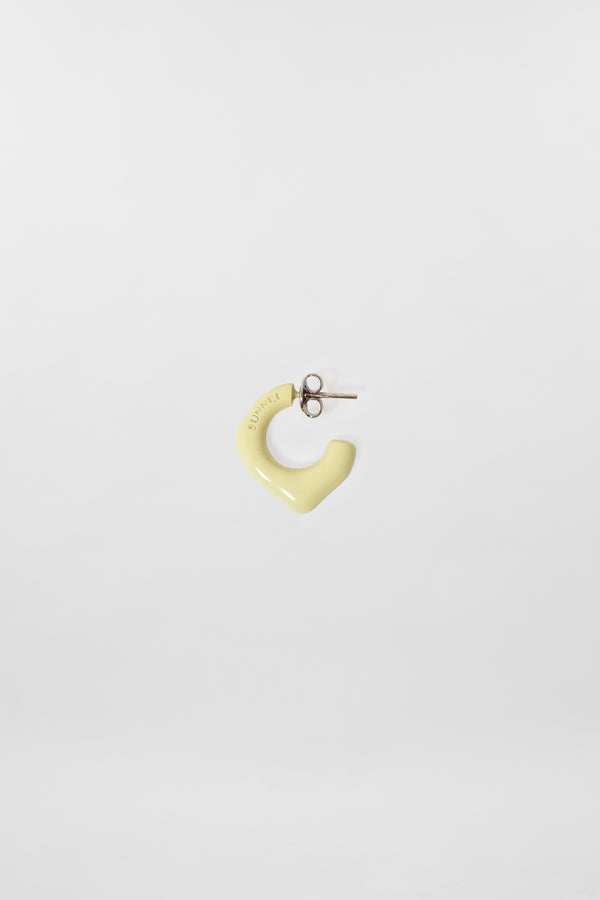 sunnei SINGLE METALLIZED EARRING / cream shiny