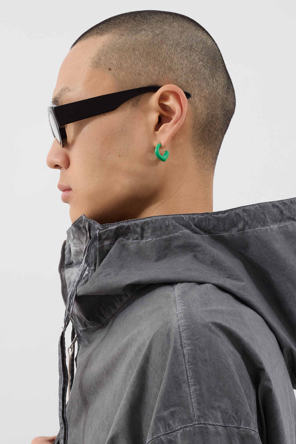 Sunnei SINGLE METALLIZED EARRING / Green Matte