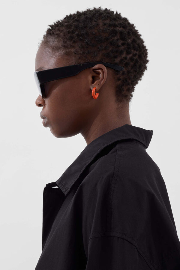 Sunnei SINGLE METALLIZED EARRING / Orange Matte