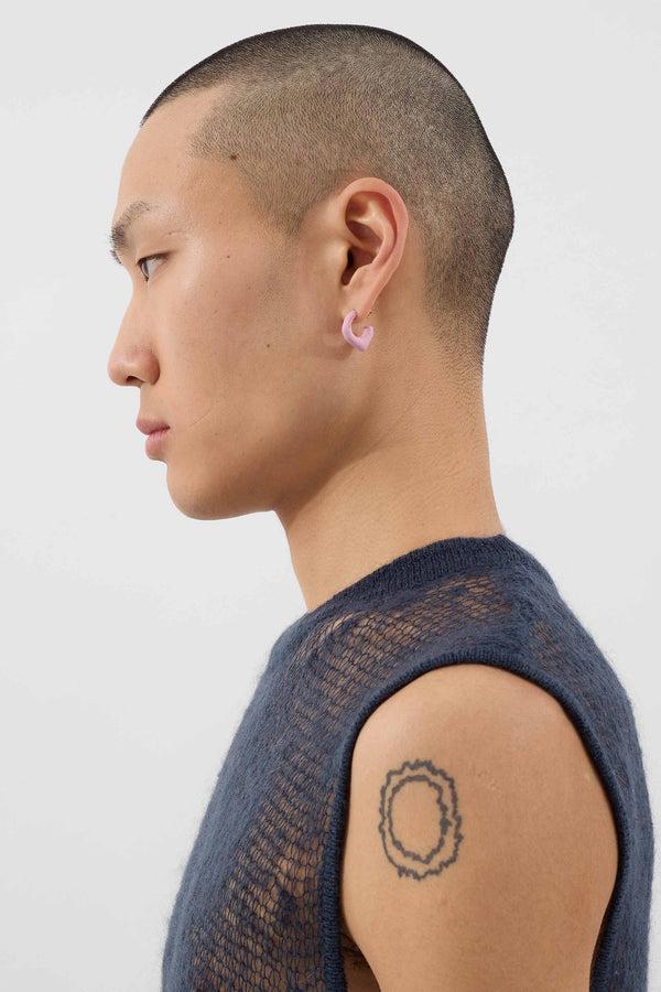 Sunnei SINGLE METALLIZED EARRING / Pink Matte