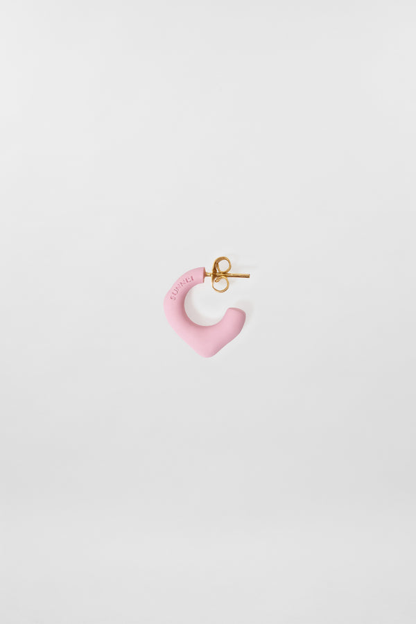 sunnei SINGLE METALLIZED EARRING / pink matte