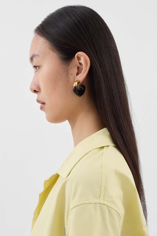 Sunnei SMALL RUBBERIZED EARRINGS GOLD / Black