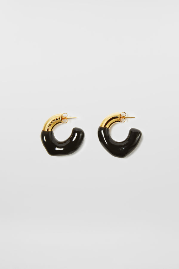 sunnei SMALL RUBBERIZED EARRINGS GOLD / black