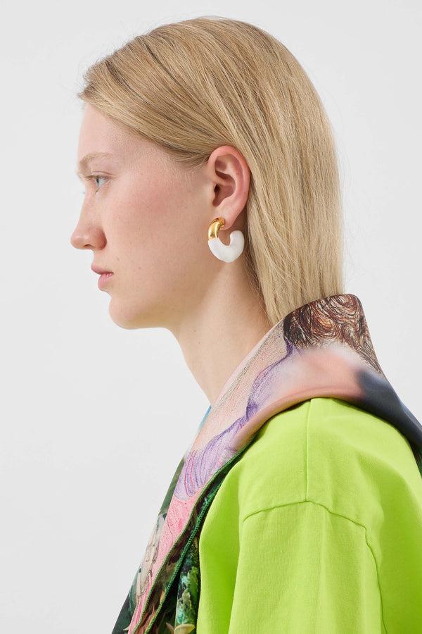 Sunnei SMALL RUBBERIZED EARRINGS GOLD / White