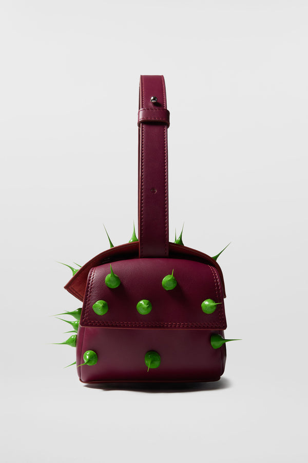Sunnei SPIKY SMALL LABAULETTO BAG / Burgundy
