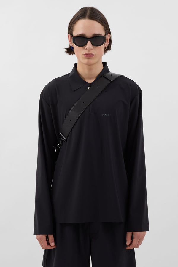 Sunnei TECH LONGSLEEVE POLO / Black