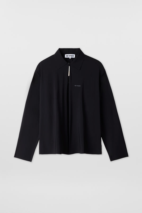 sunnei TECH LONGSLEEVE POLO / black