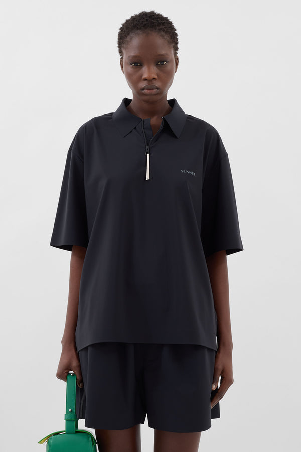 Sunnei TECH SHORTSLEEVE POLO / Black