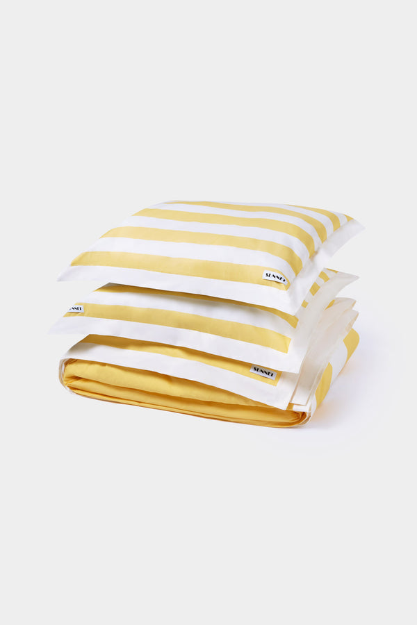 sunnei YELLOW STRIPED BEDDING SET