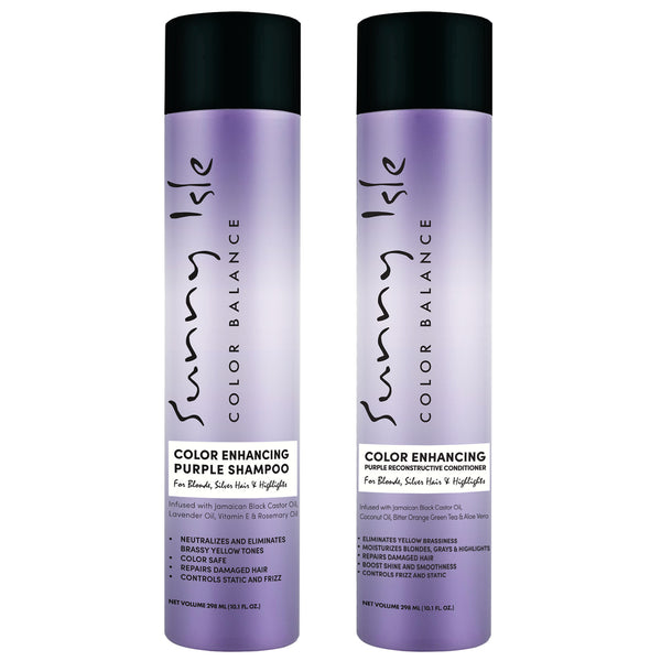 sunny isle Sunny Isle Color Enhancing Purple Shampoo and Conditioner 10.1oz Bundle
