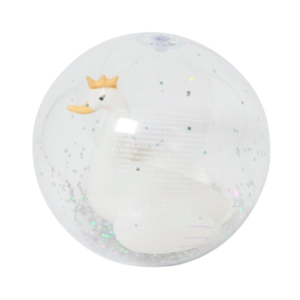 Sunnylife 3D Inflatable Beach Ball - Princess Swan Glitter
