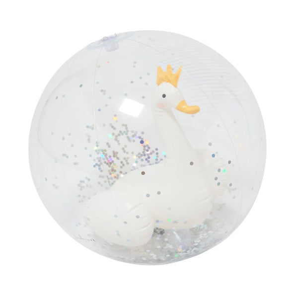 sunnylife 3D Inflatable Beach Ball - Princess Swan Glitter