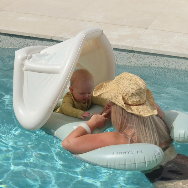 Sunnylife Float Together Baby Seat - Sammy The Seagull Green