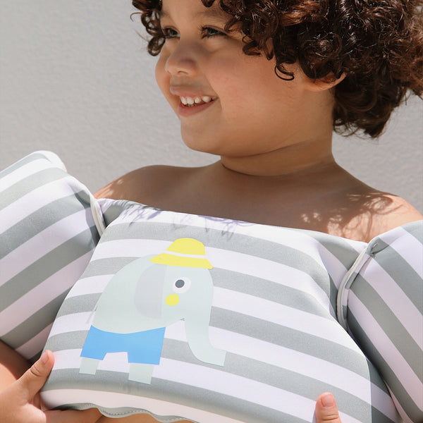 Sunnylife Floatie Jacket 3-6 - Eli The Elephant Green Stripe