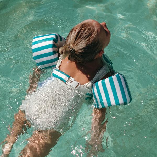 Sunnylife Floatie Jacket 3-6 - Poppy The Peach Green Stripe