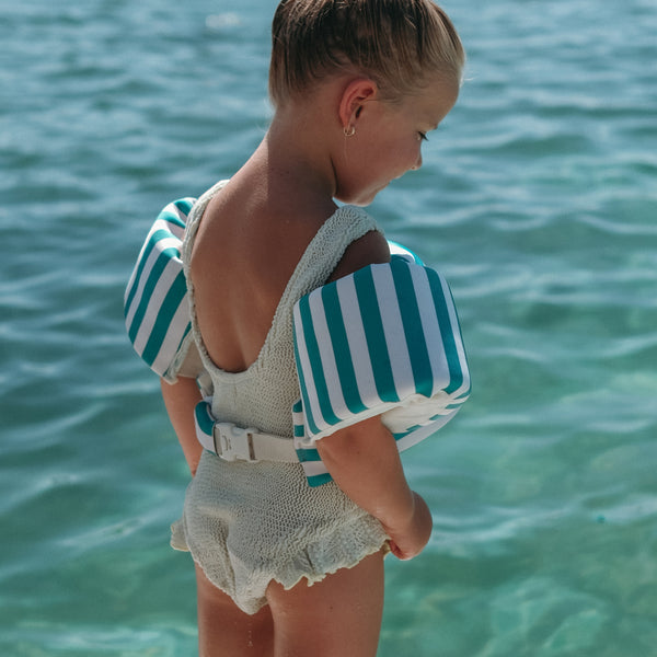 Sunnylife Floatie Jacket 3-6 - Poppy The Peach Green Stripe