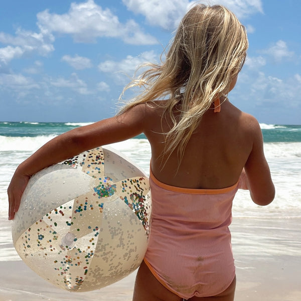 Sunnylife Inflatable Beach Ball - Cotton Candy Glitter