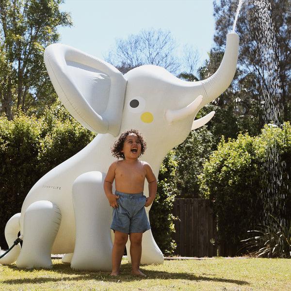 Sunnylife Inflatable Giant Sprinkler - Eli The Elephant Grey