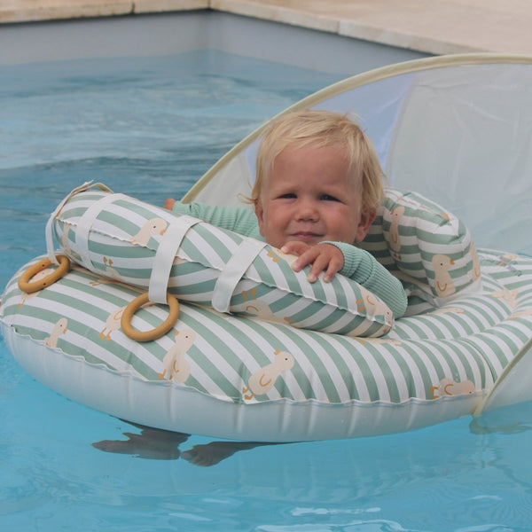 Sunnylife Interactive Baby Float - Dex The Duck Green Stripe