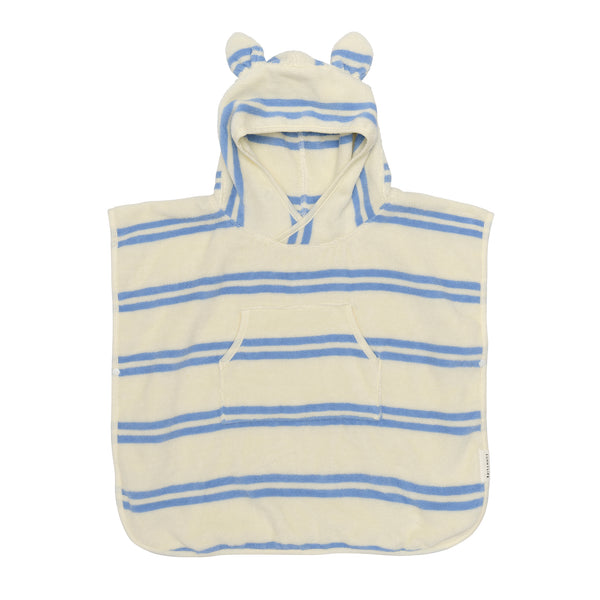 sunnylife Kids Beach Poncho Towel - Sammy the Seagull Blue Stripe
