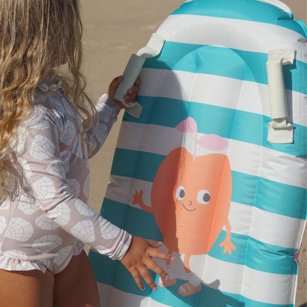 Sunnylife Kids Surf Mat - Poppy The Peach Green Stripe